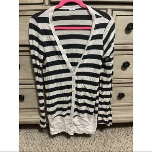 Splendid Navy & Cream Striped Button Down Cardigan
